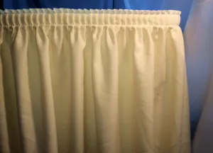 14' Ivory Polyester Pleated Table Skirt Skirting Trade Show Wedding"