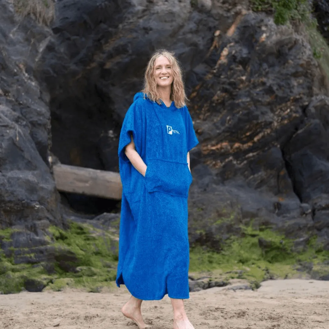 2XL - 3XL Plus Size Towel Changing Robe / Poncho - Blue