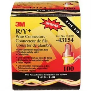 3M Performance Plus R/Y  Wire Connector, 100-Pk.