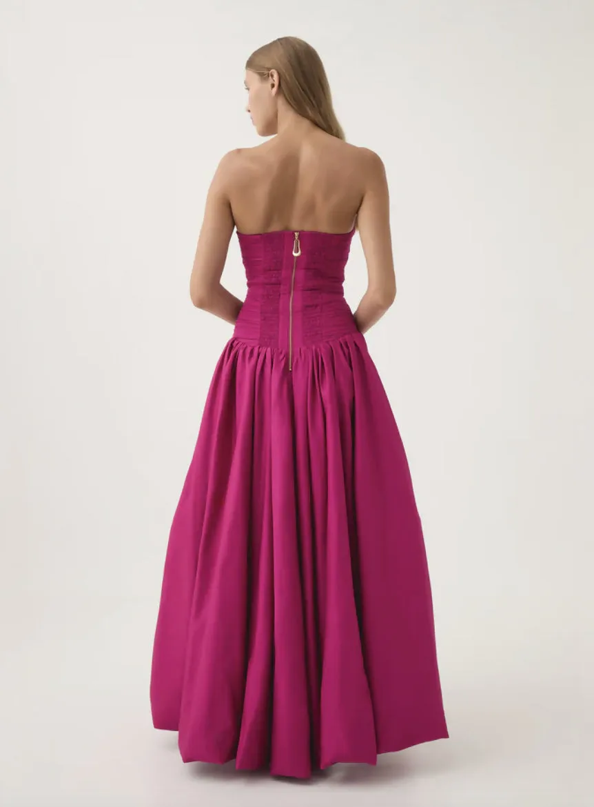 Aje Violette Bubble Hem Maxi Dress Magenta 6,8,10