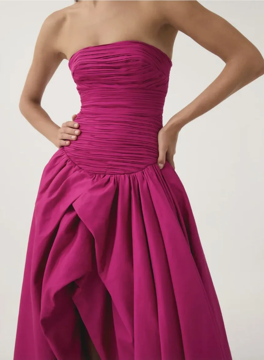 Aje Violette Bubble Hem Maxi Dress Magenta 6,8,10