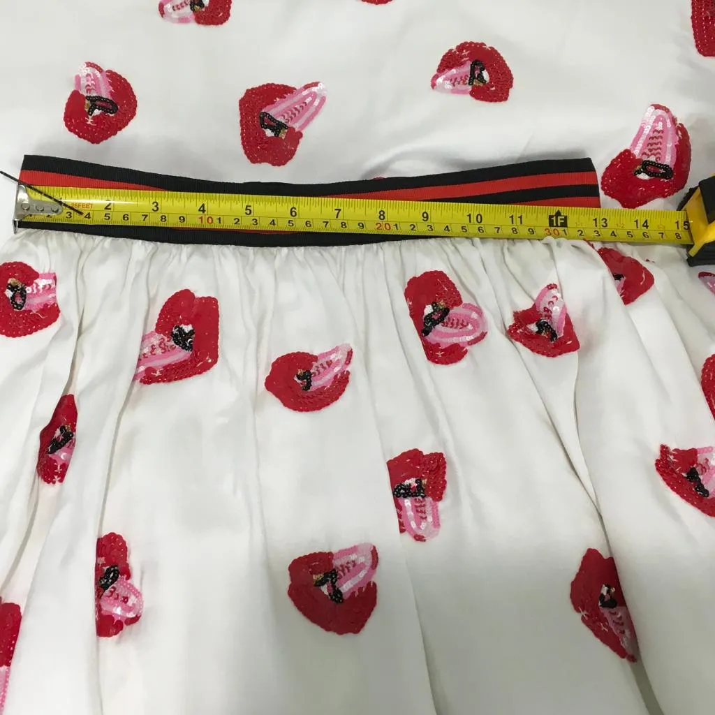 Alice   Olivia Print Rolling Stone's Mouth High Waist  Maxi Skirt