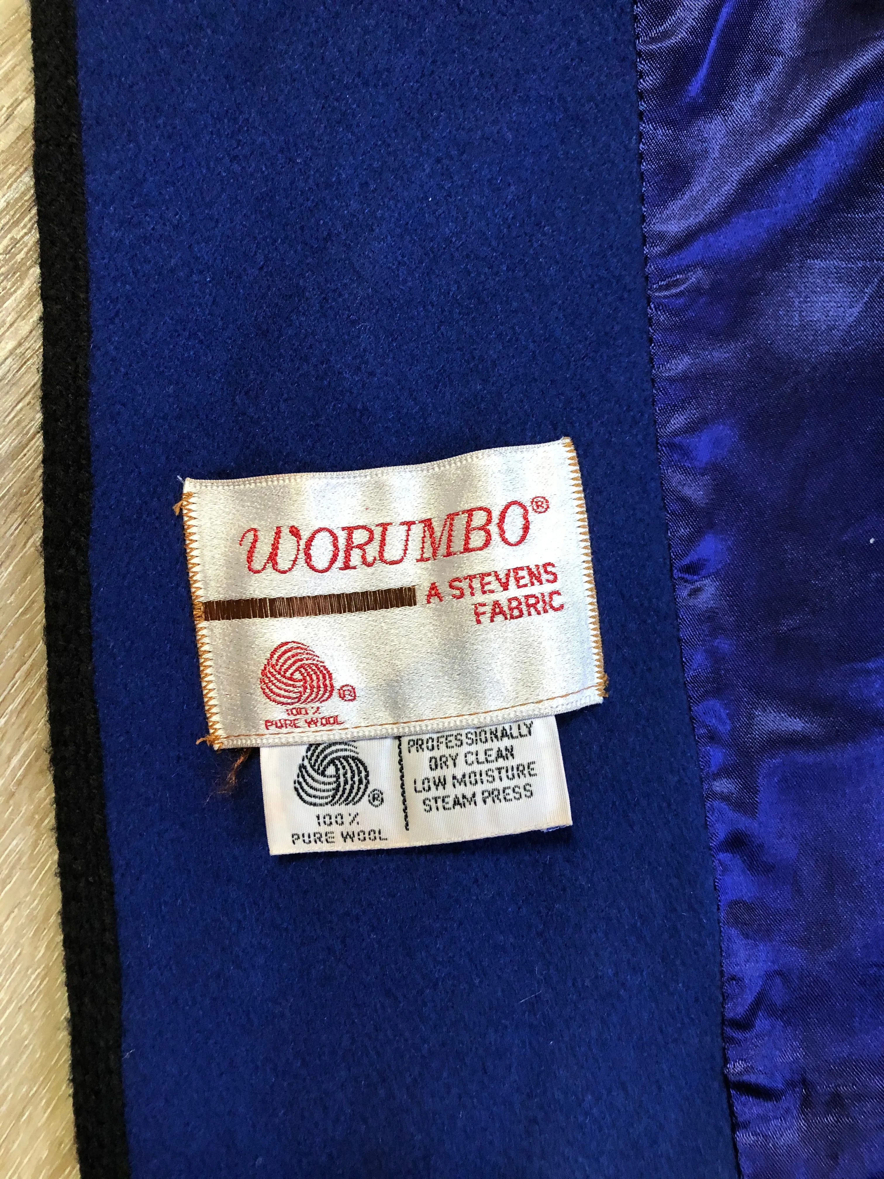 Alorna Royal Blue Cape with Attached Scarf, Made in USA SOLD