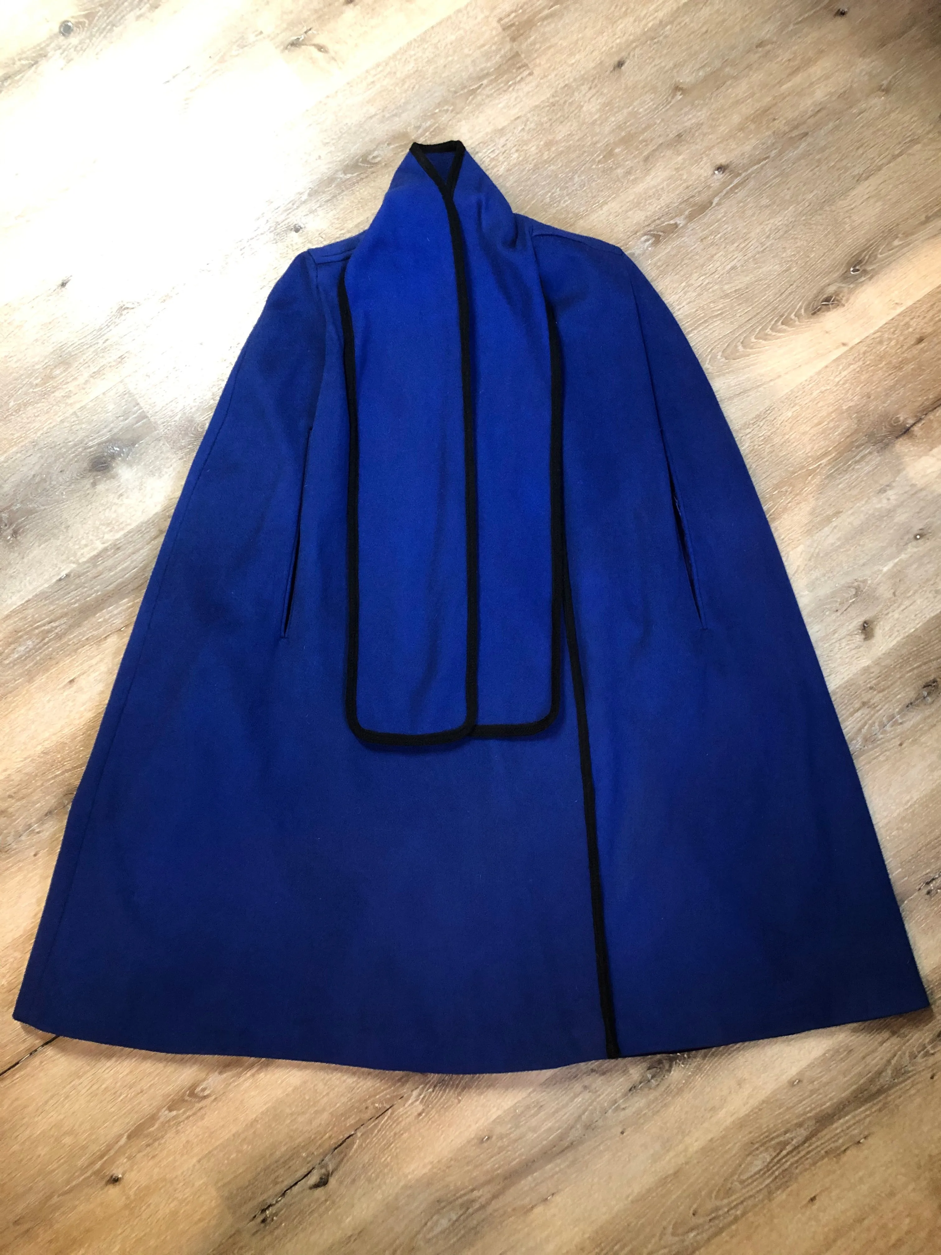 Alorna Royal Blue Cape with Attached Scarf, Made in USA SOLD