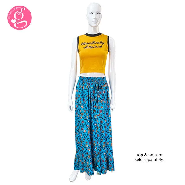 Andrea Maxi Skirt With Slit Vintage Flowers