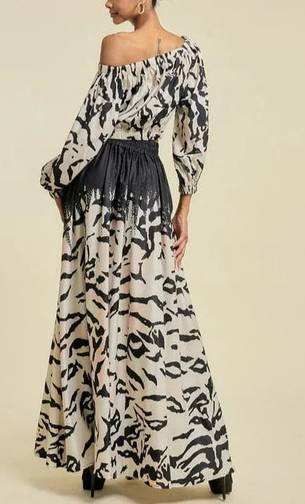 Animal Print Maxi Skirt Set