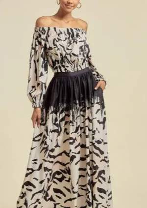 Animal Print Maxi Skirt Set