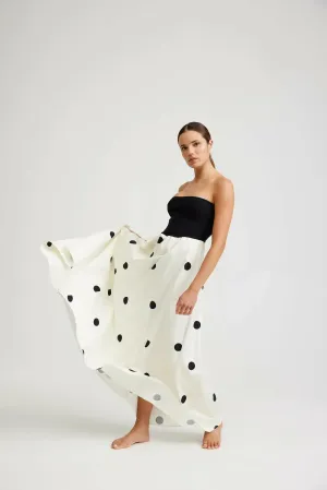Aston Studio Frankie Maxi Dress Nero Milk Dot Size 10