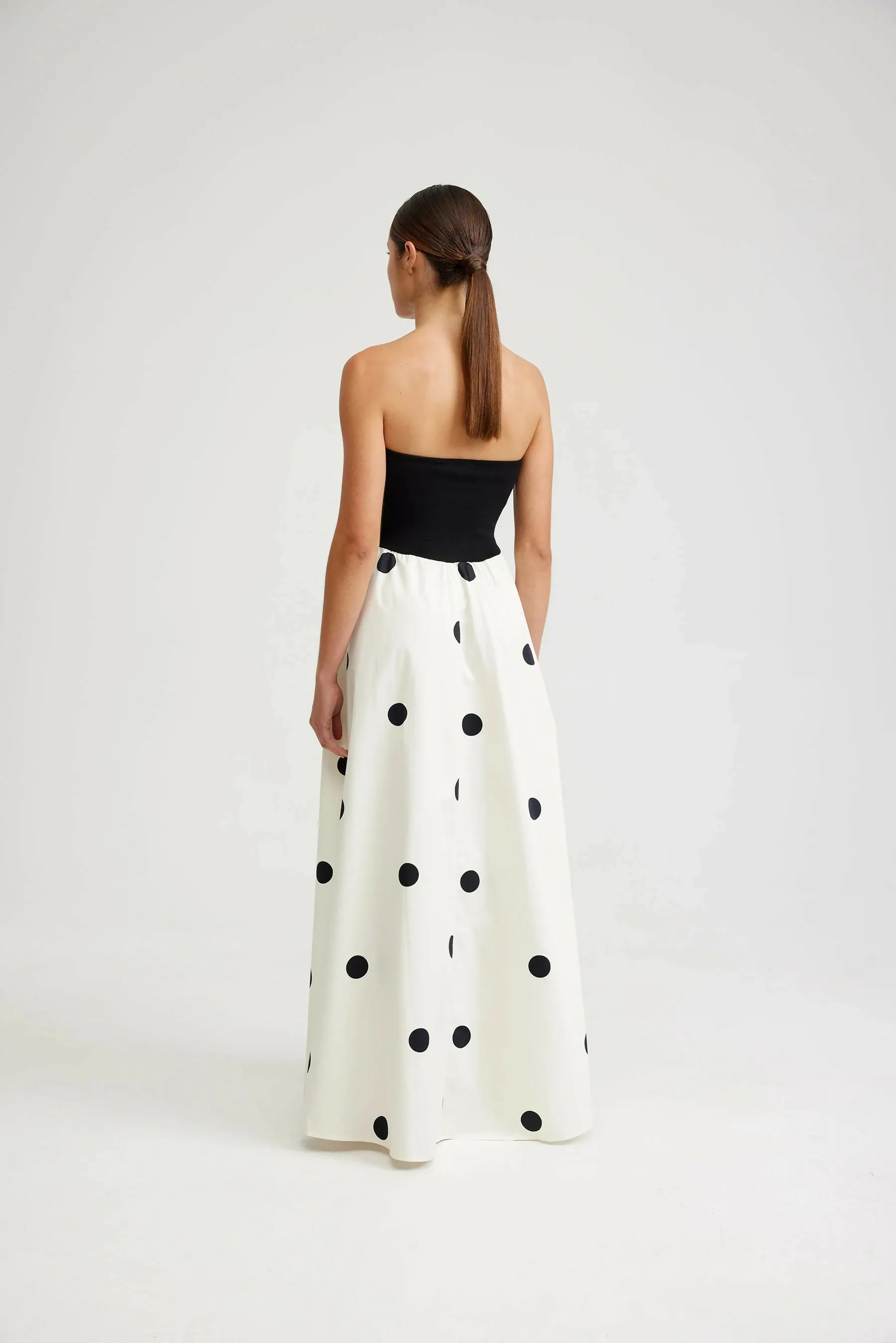 Aston Studio Frankie Maxi Dress Nero Milk Dot Size 10