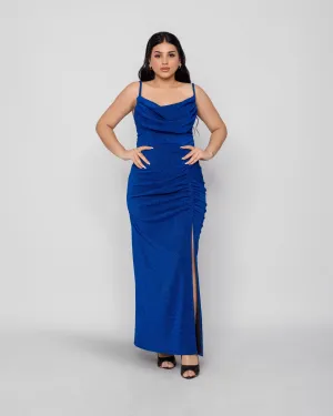 Babe Maxi dress Ruched skirt - Blue
