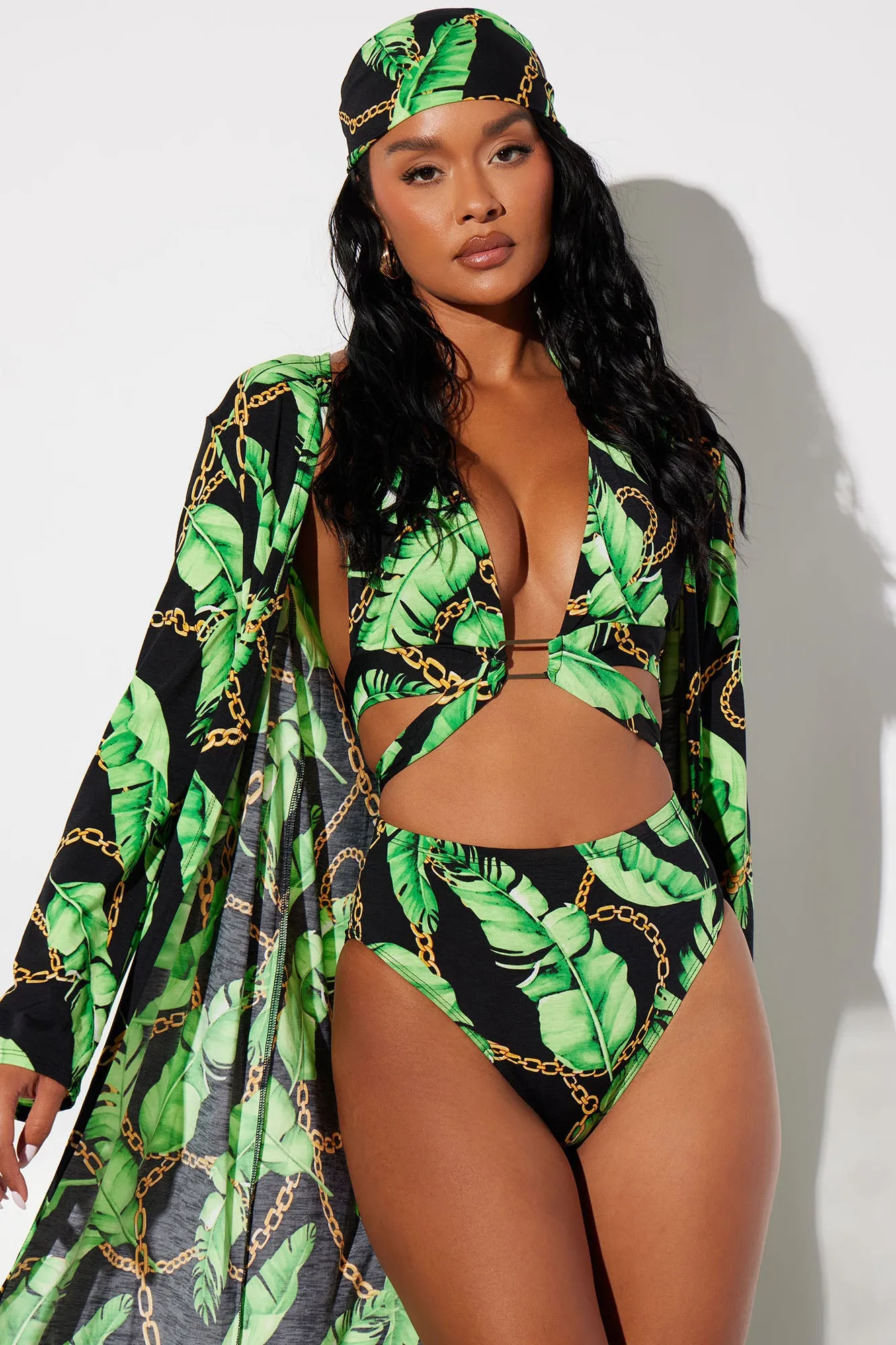 Bandana Babe 4 Piece Sunsuit Set - Green/combo