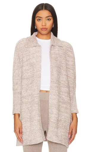 Barefoot Dreams CozyChic Collared Poncho In Almond & Deep Taupe in Taupe