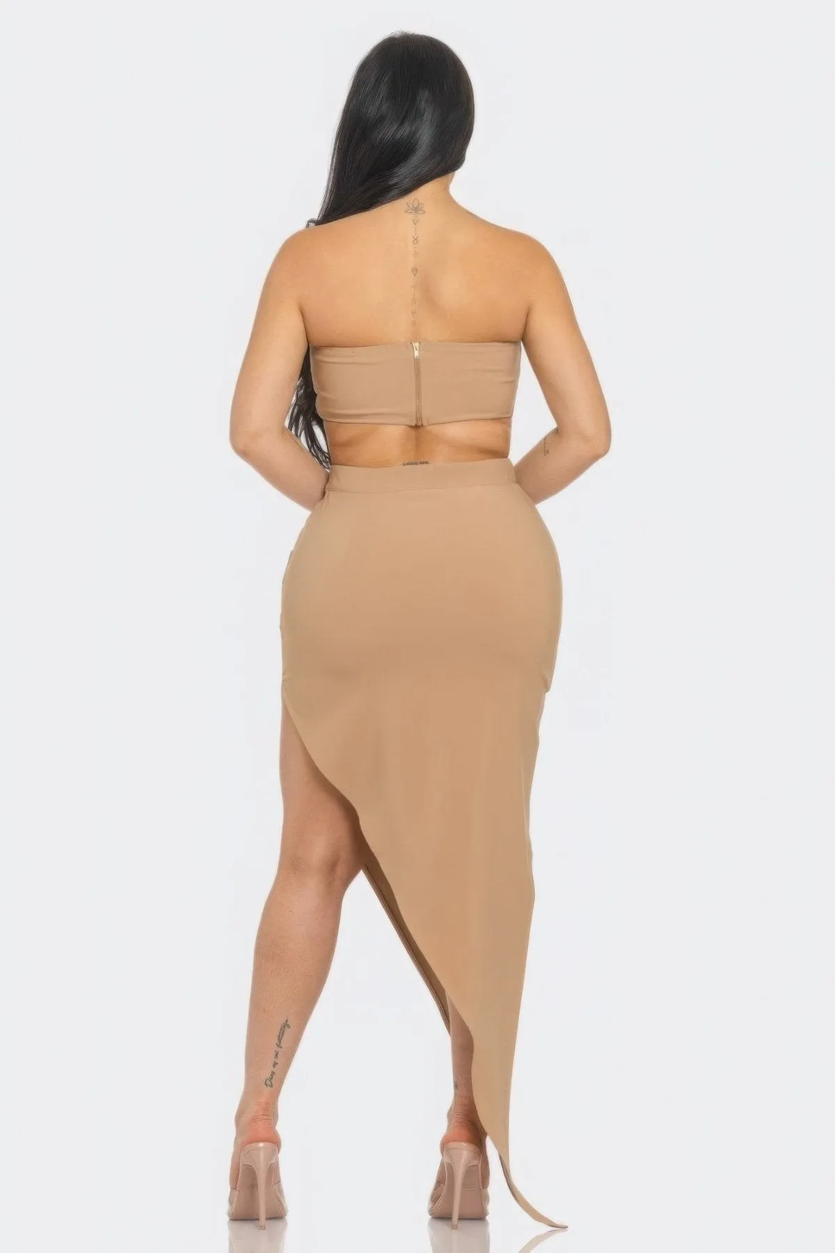 Belt Buckle Crop Top & Skirt Set