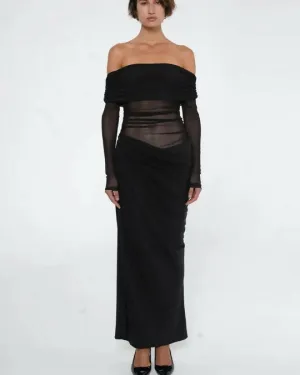 Benni Yasmin Off-Shoulder Maxi Dress Black
