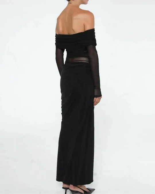 Benni Yasmin Off-Shoulder Maxi Dress Black