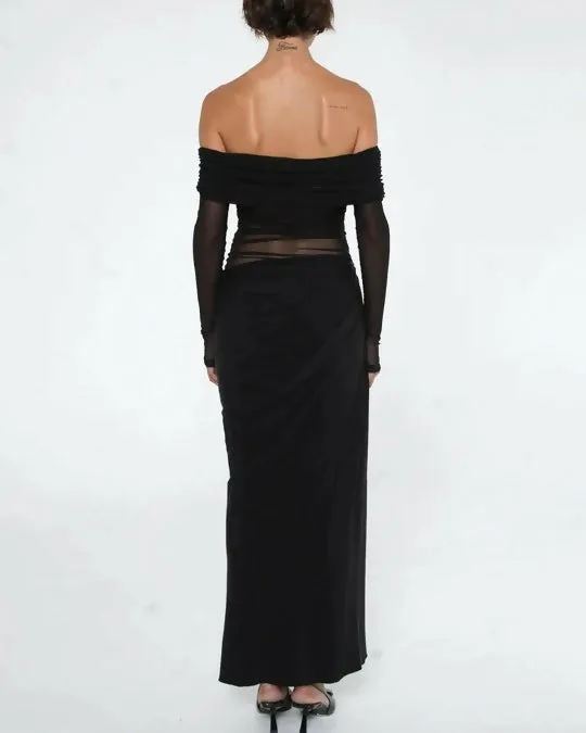 Benni Yasmin Off-Shoulder Maxi Dress Black