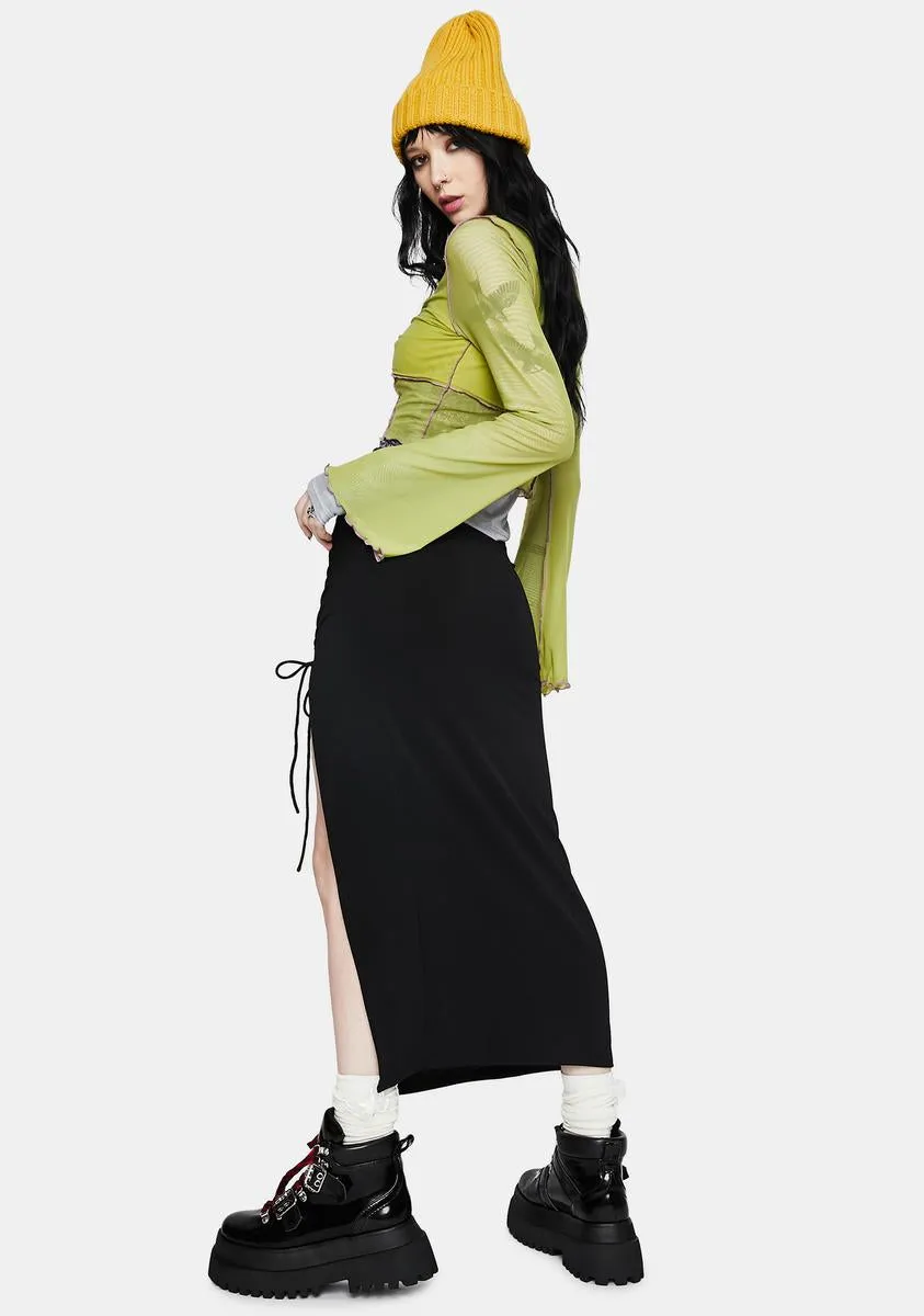 Black Maxel Midi Skirt