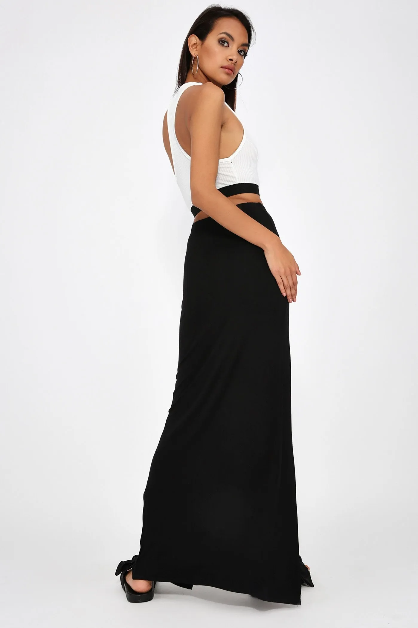 Black Split Maxi Skirt