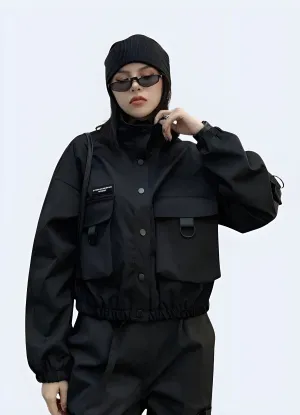 Black Tactical Bomber Women