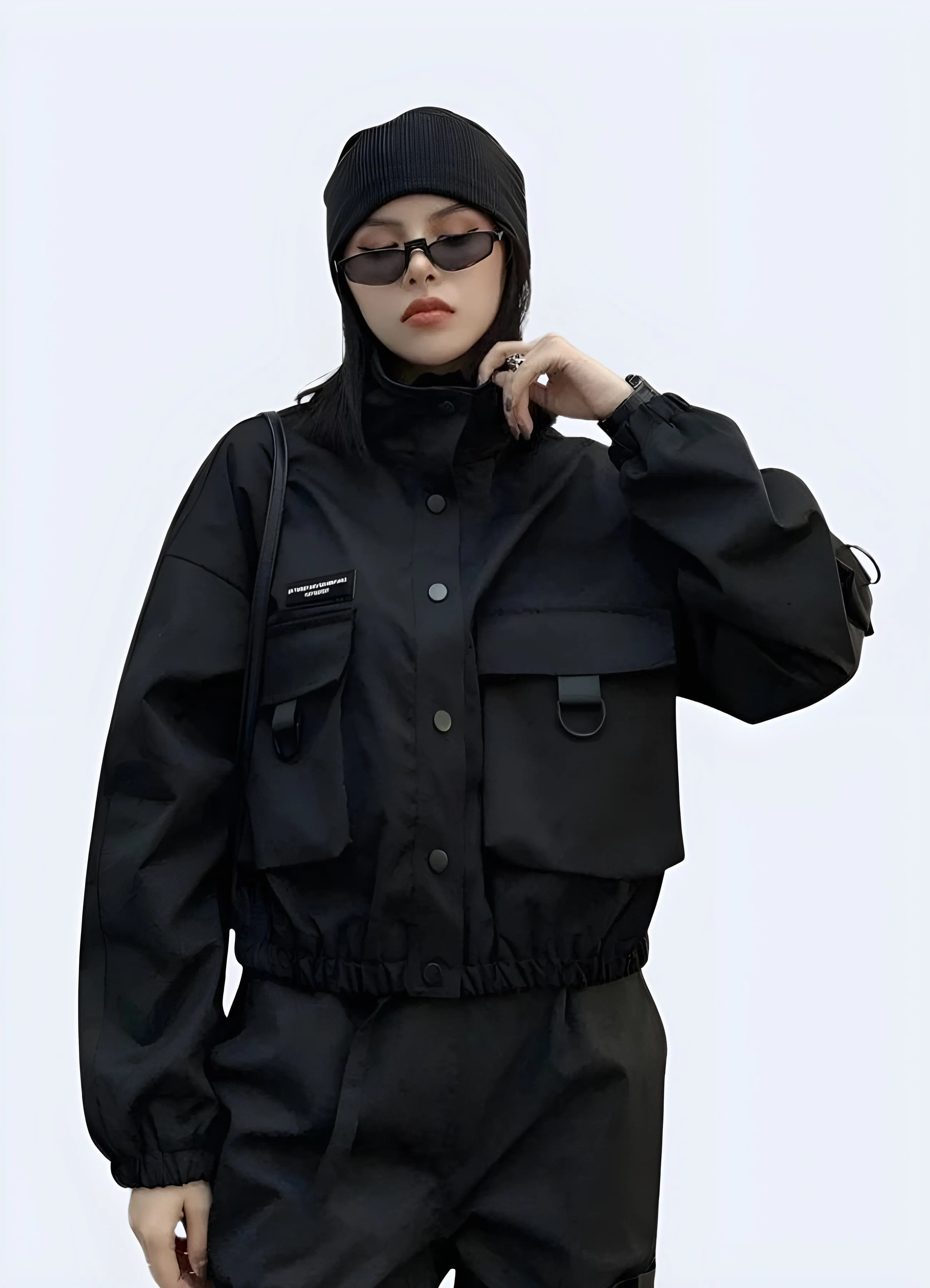 Black Tactical Bomber Women