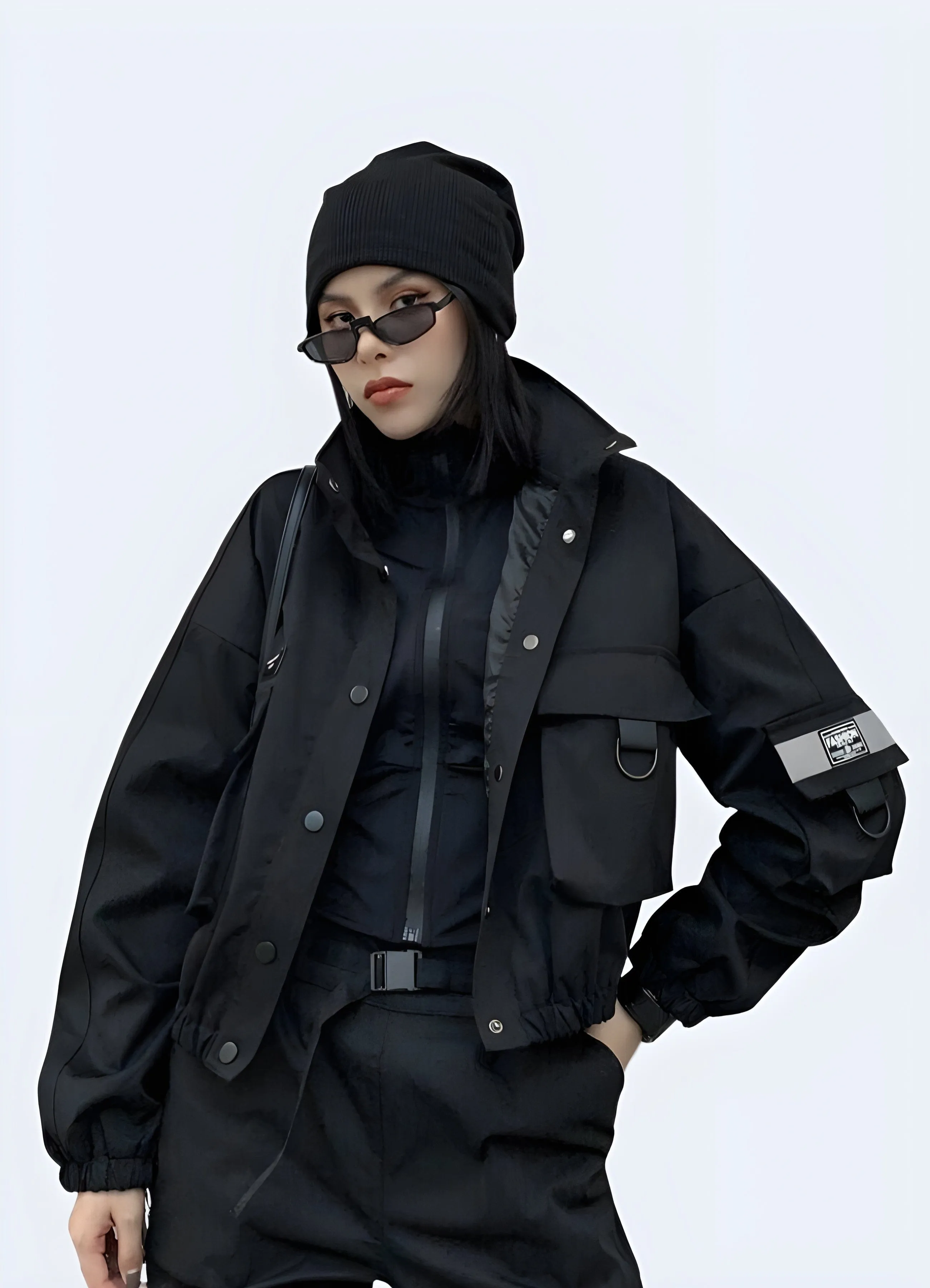 Black Tactical Bomber Women