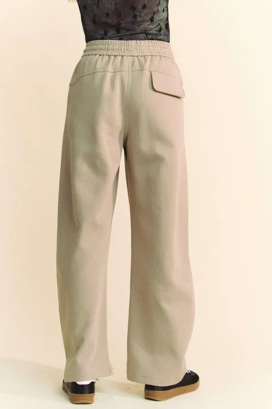 Blue Zone Planet |  Davi & Dani Drawstring Wide Leg Sweatpants