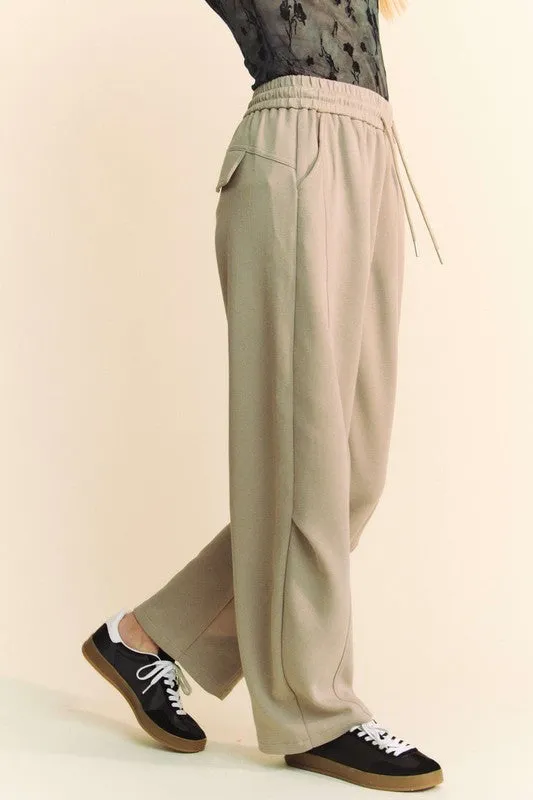 Blue Zone Planet |  Davi & Dani Drawstring Wide Leg Sweatpants