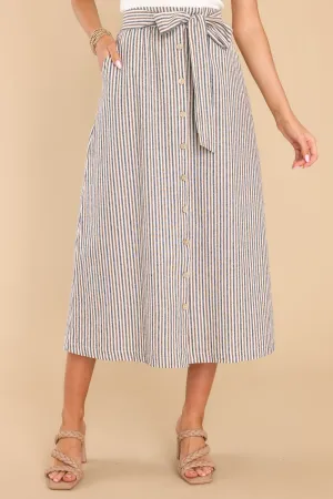 Breeze On By Beige Stripe Maxi Skirt