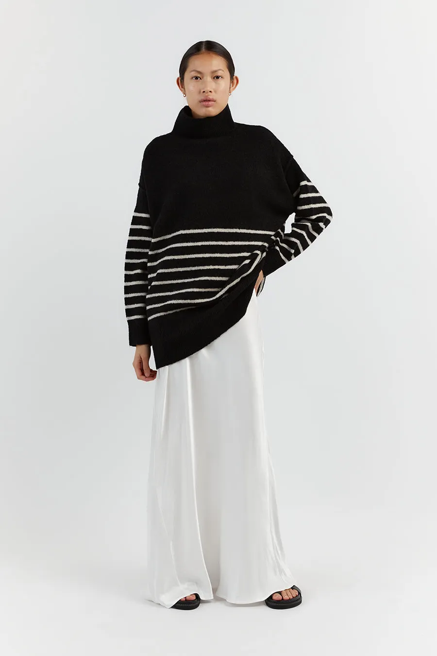 BROOKLYN BLACK/STONE STRIPE JUMPER