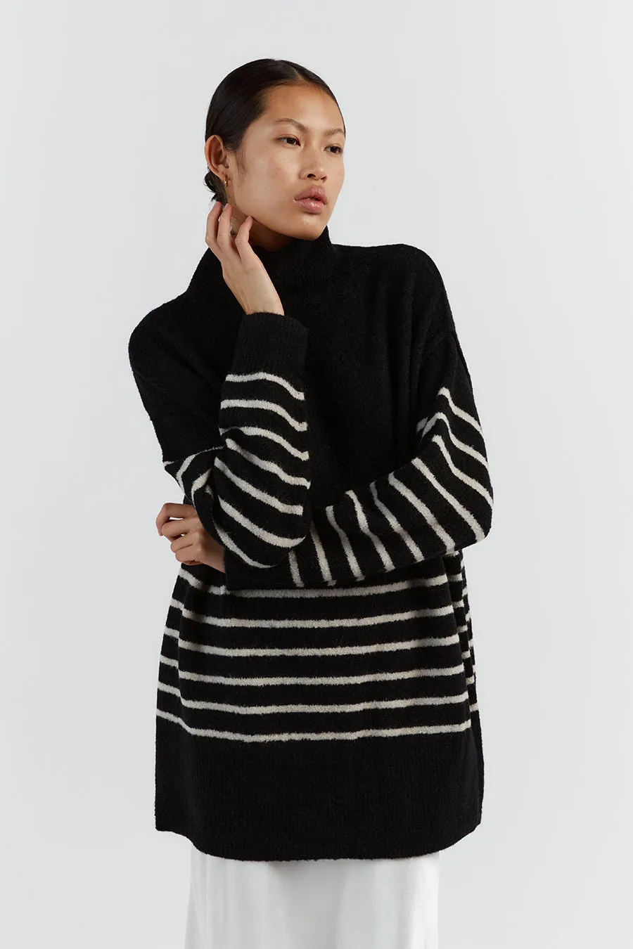 BROOKLYN BLACK/STONE STRIPE JUMPER