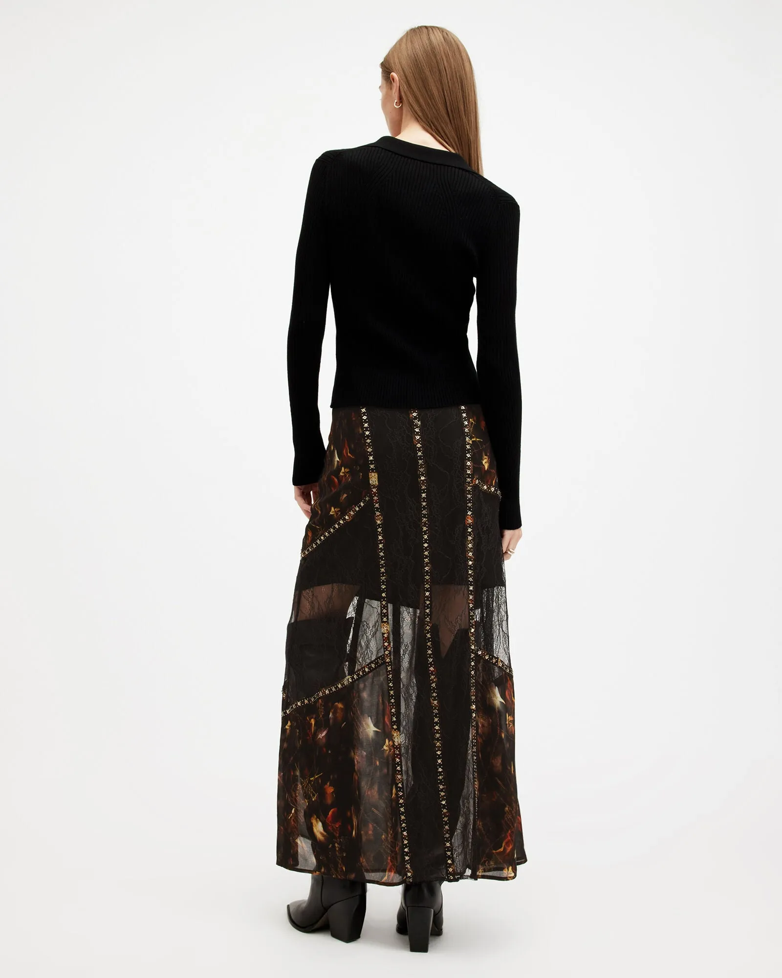 Bryn Embellished Panelled Maxi Skirt