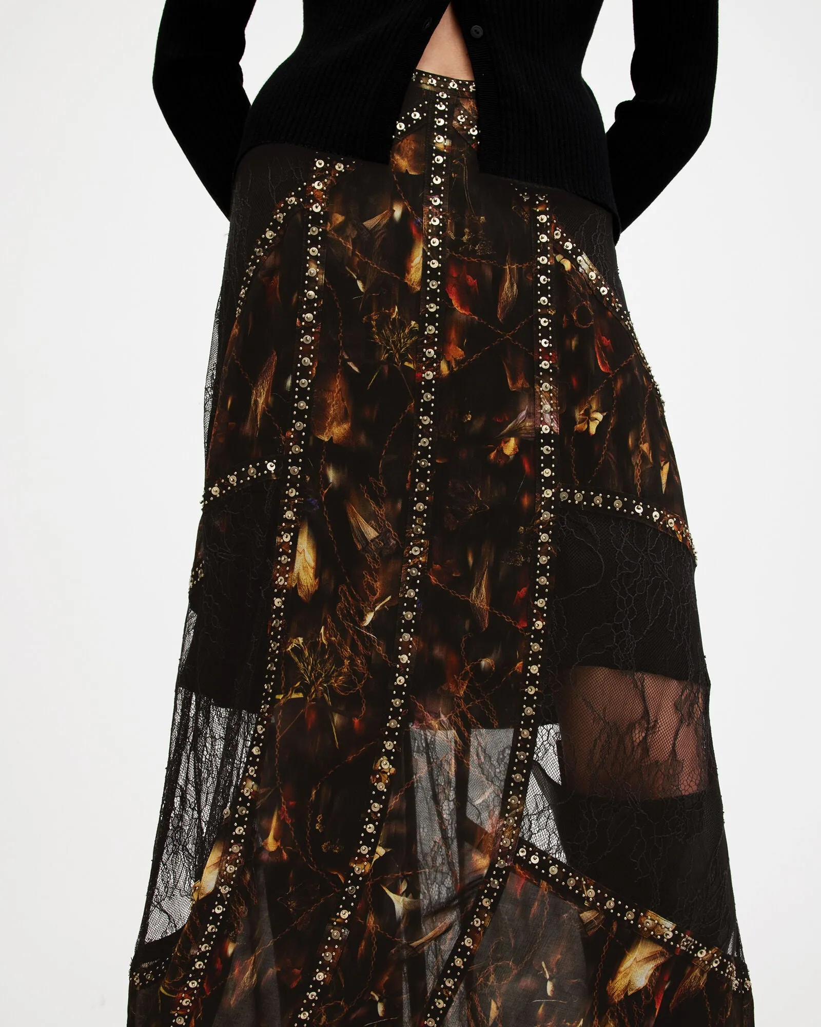 Bryn Embellished Panelled Maxi Skirt