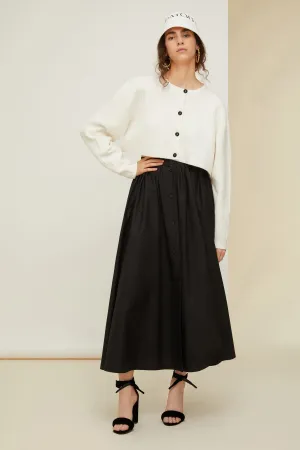 Buttoned maxi skirt in organic cotton