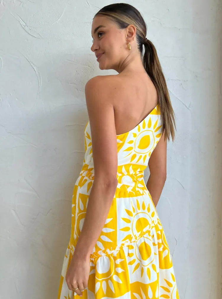 By Nicola Goldie One Shoulder Maxi Dress in Large Sol Size 12