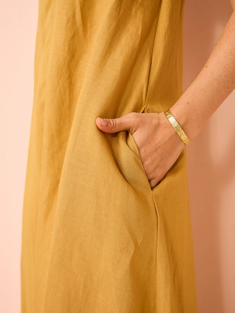 Camilla and Marc Honora Strapless Dress in Gold