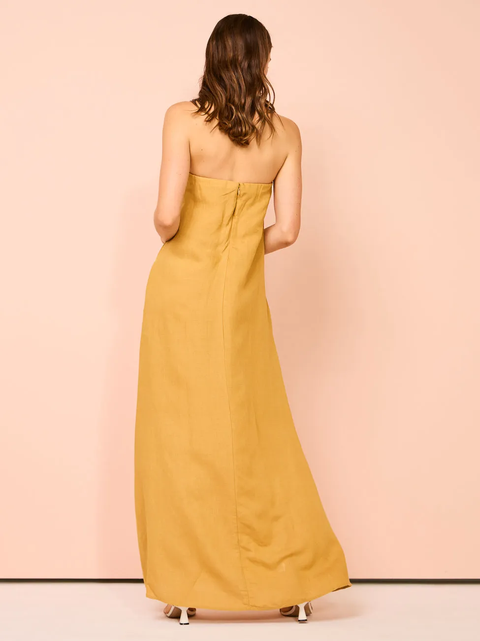 Camilla and Marc Honora Strapless Dress in Gold