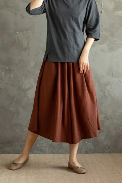 Casual Wide Leg Skirt Pant C2857