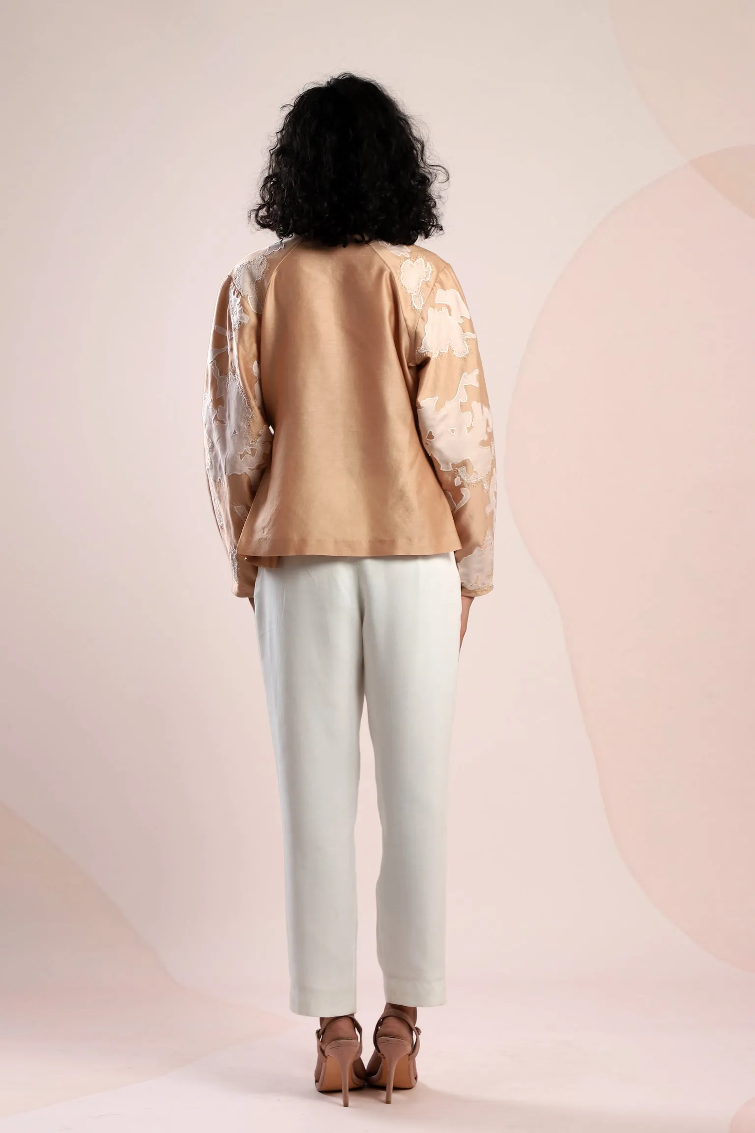 Chanderi Top with Asymmetrical Neck