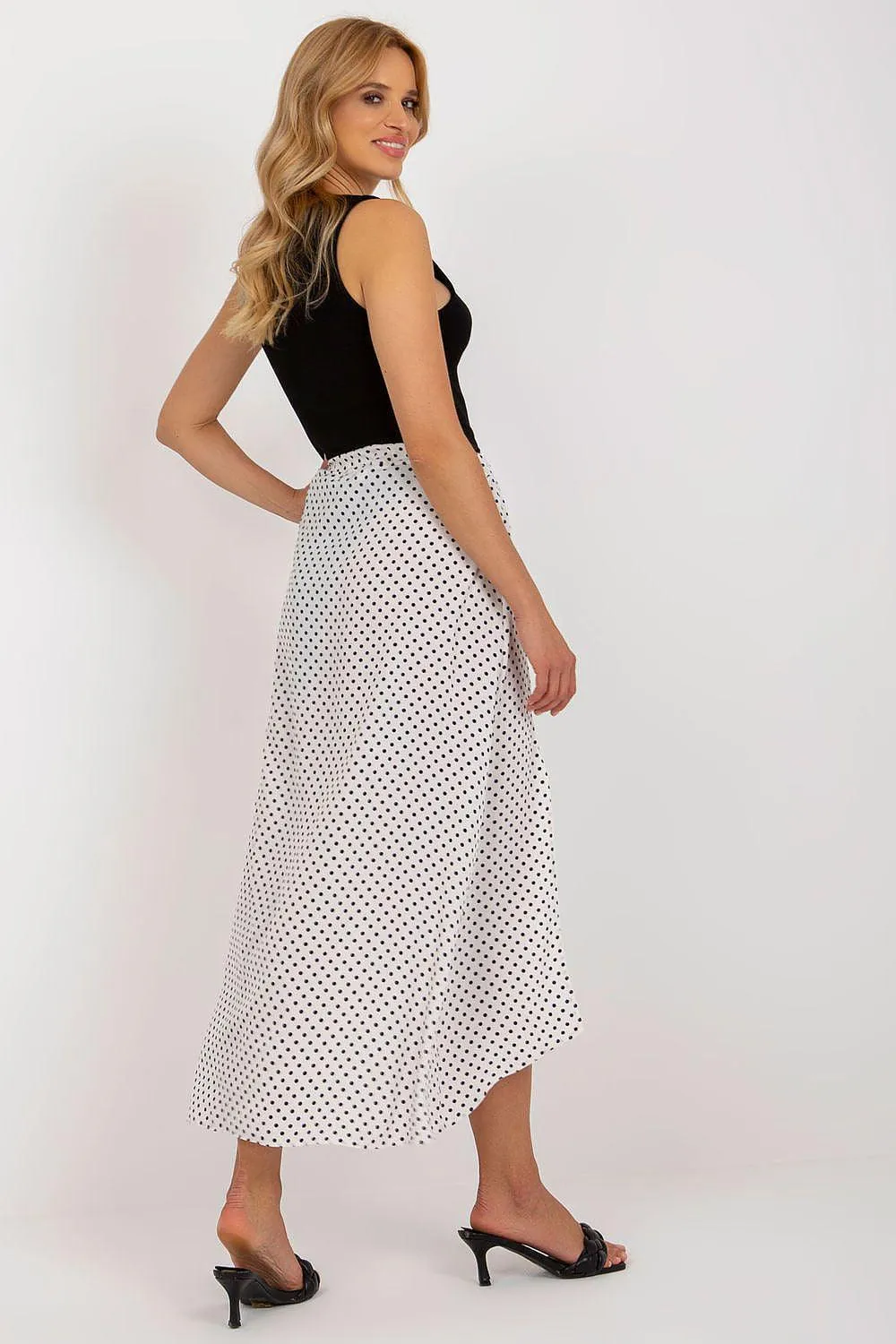 Chic Asymmetrical Polka Dot Maxi Skirt