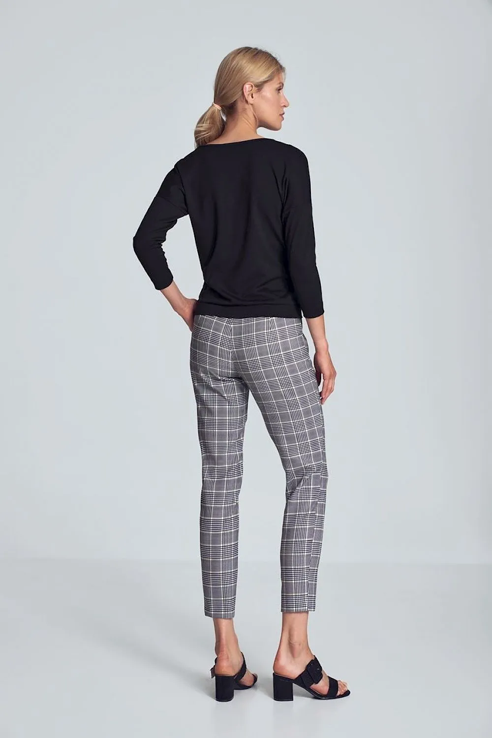 Chic Pepite Print Tapered Women's Trousers