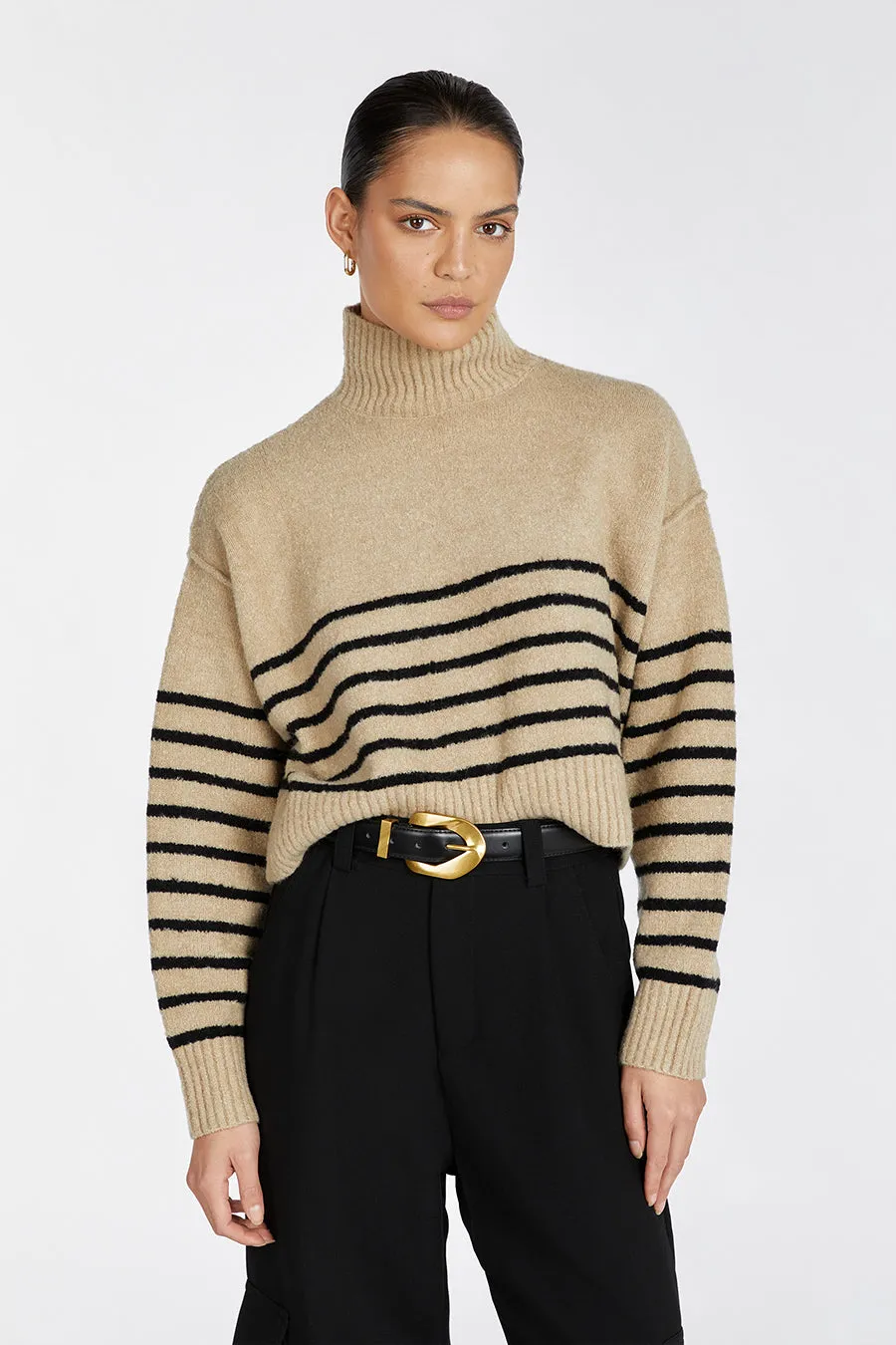 CLEO OAT/BLACK STRIPE JUMPER