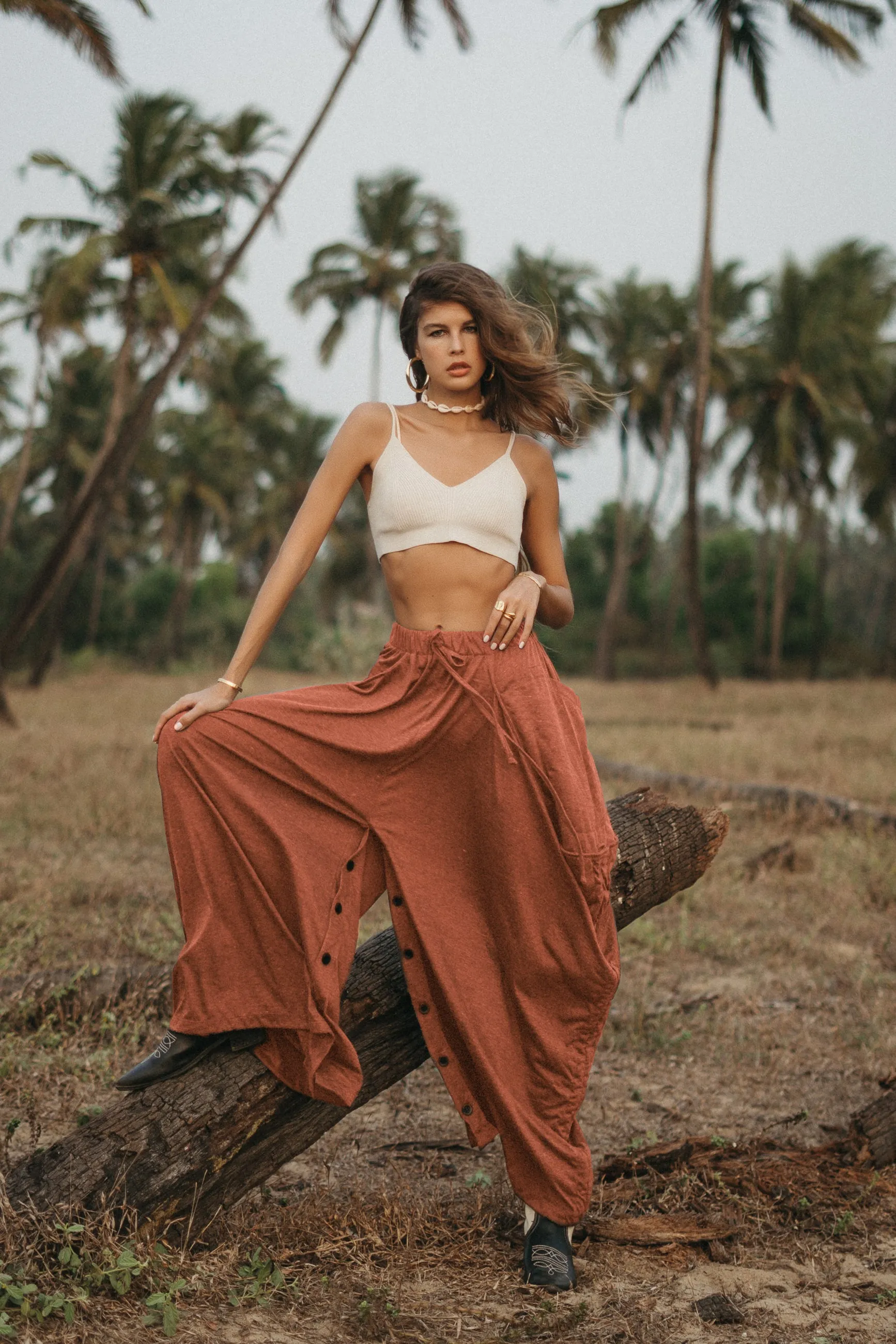 Convertible Maxi Skirt Palazzo Pants Orange