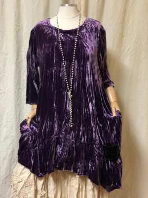Cora Top Velvet with Flower Detail