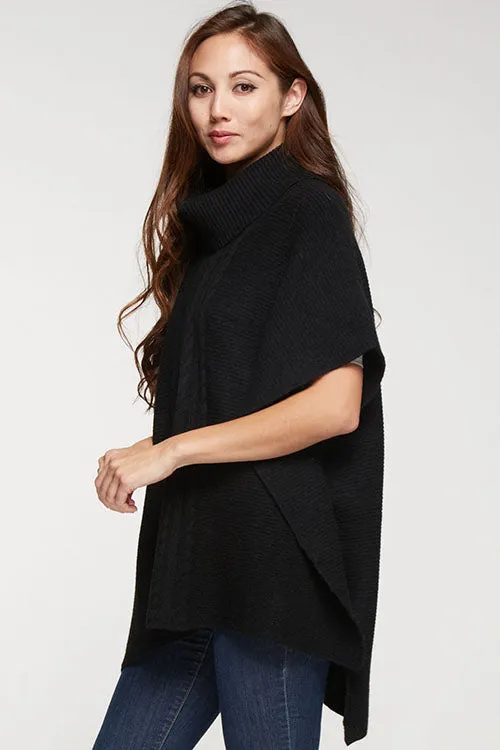 Cozy Turtle Neck Poncho Sweater