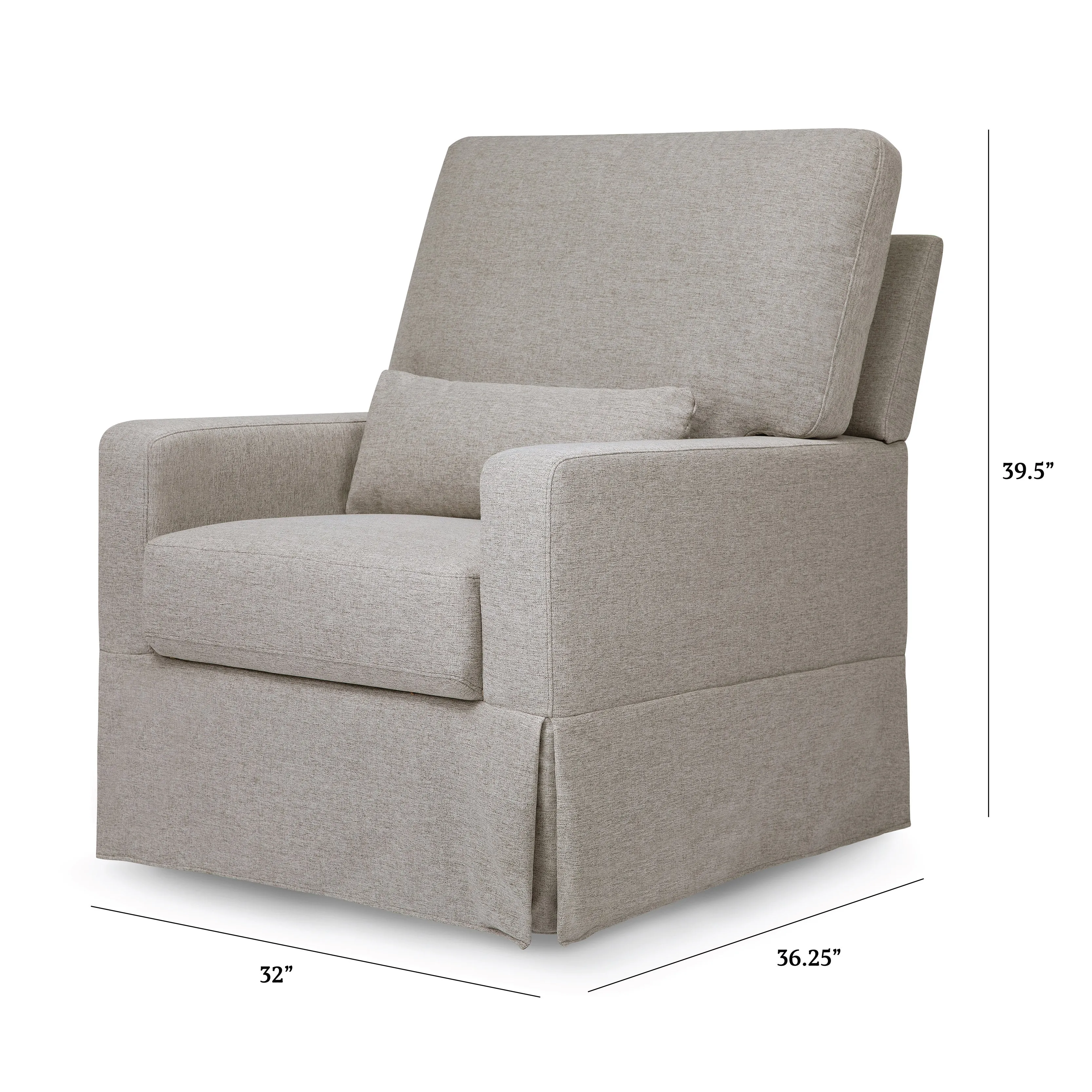 Crawford Pillowback Comfort Swivel Glider in Eco-Performance Fabric | Water Repellent & Stain Resistant
