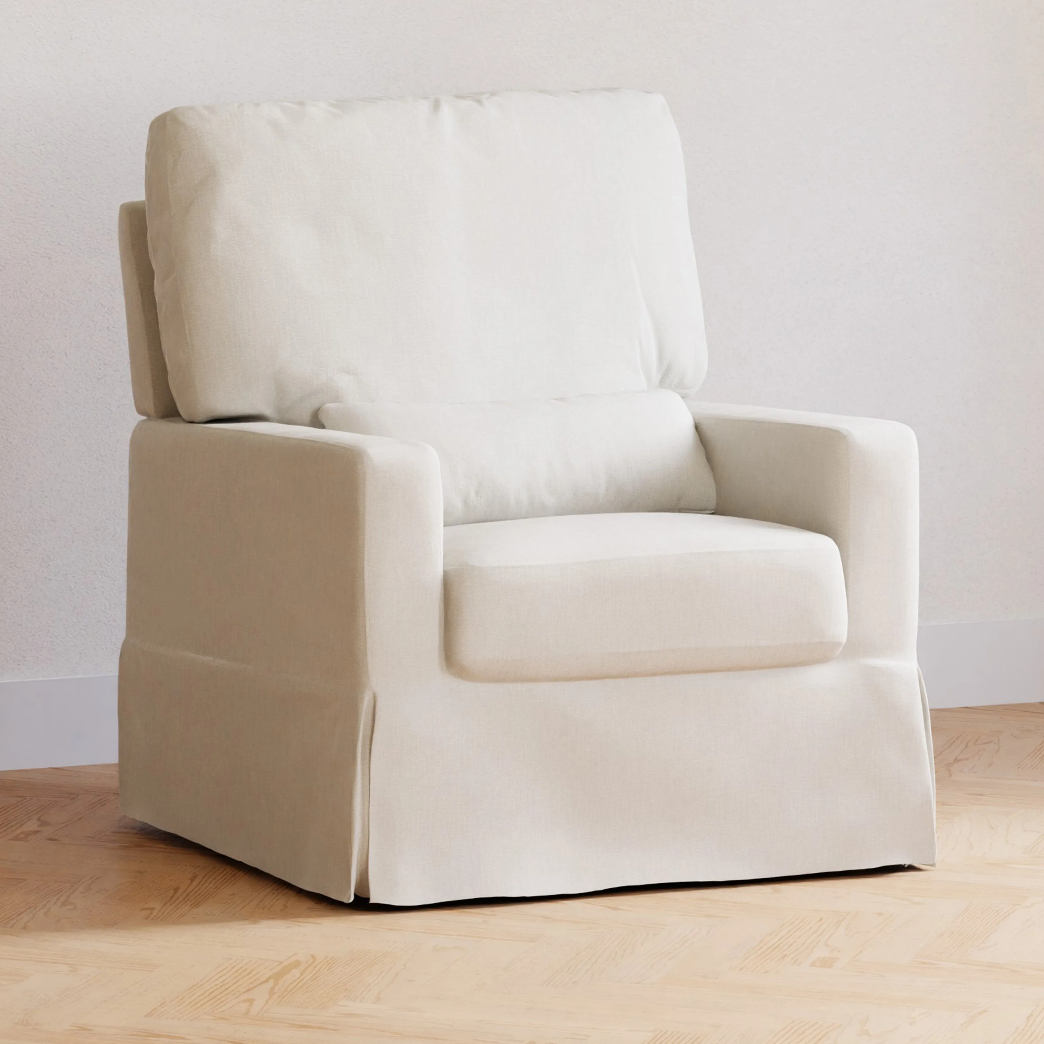 Crawford Pillowback Comfort Swivel Glider in Eco-Performance Fabric | Water Repellent & Stain Resistant