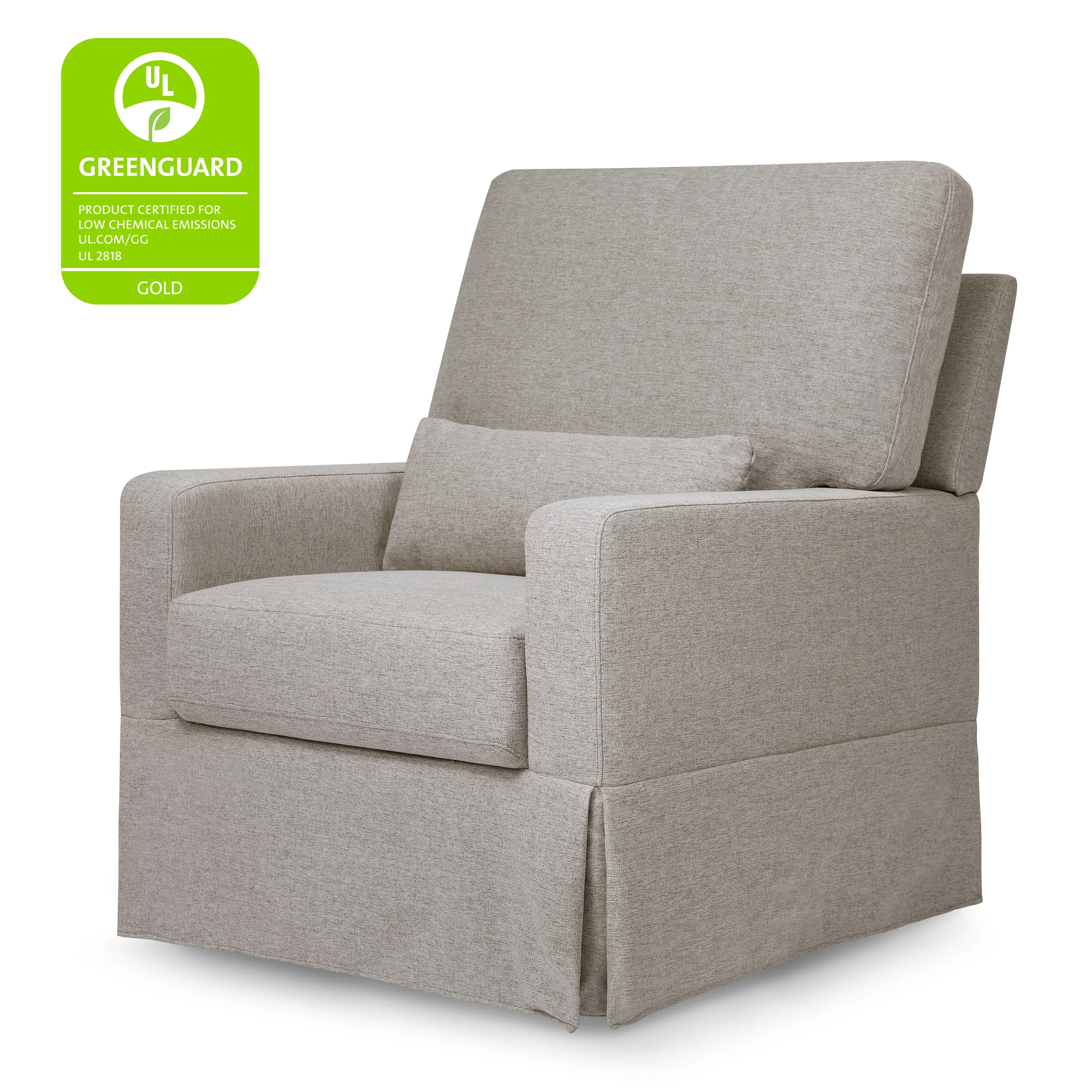 Crawford Pillowback Comfort Swivel Glider in Eco-Performance Fabric | Water Repellent & Stain Resistant