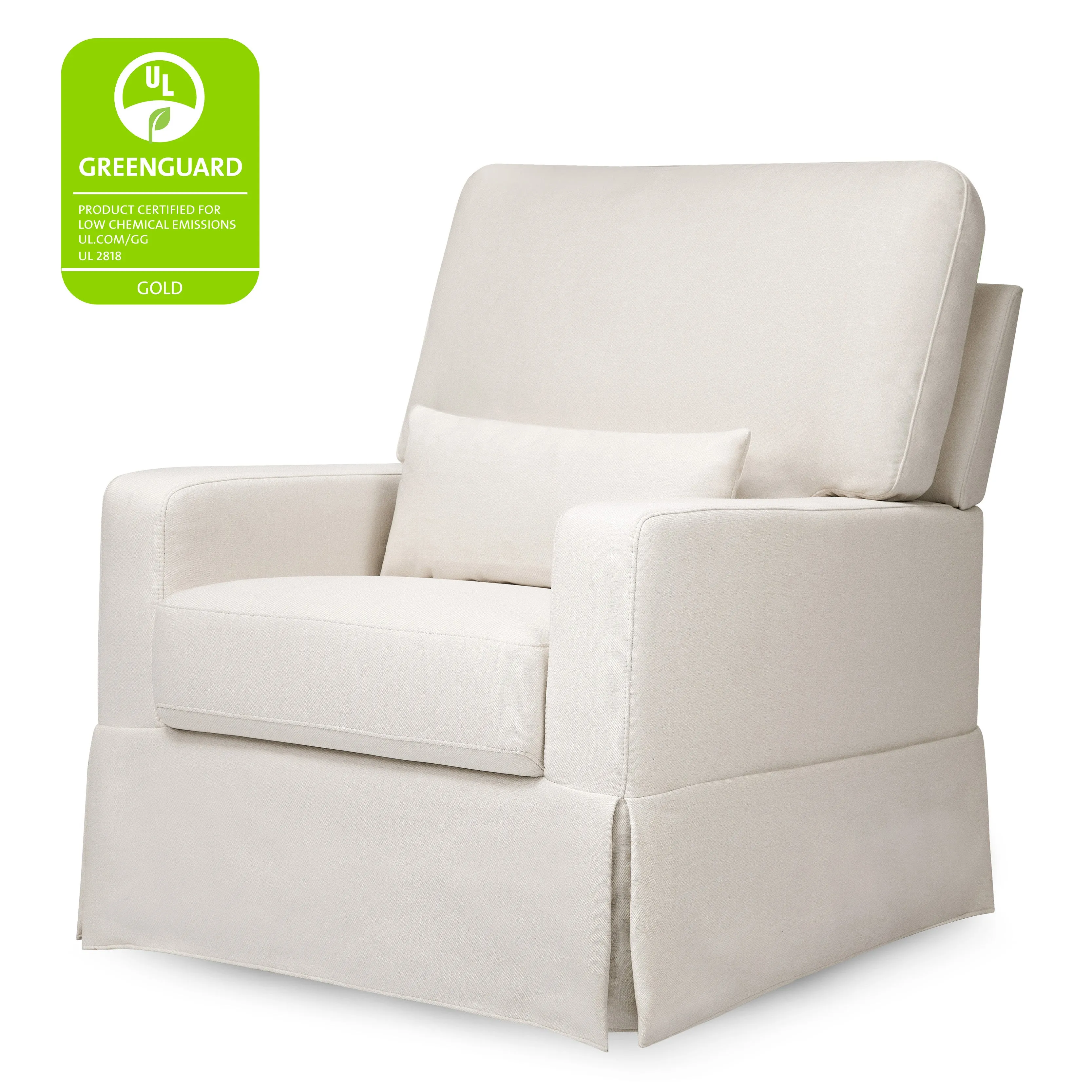 Crawford Pillowback Comfort Swivel Glider in Eco-Performance Fabric | Water Repellent & Stain Resistant