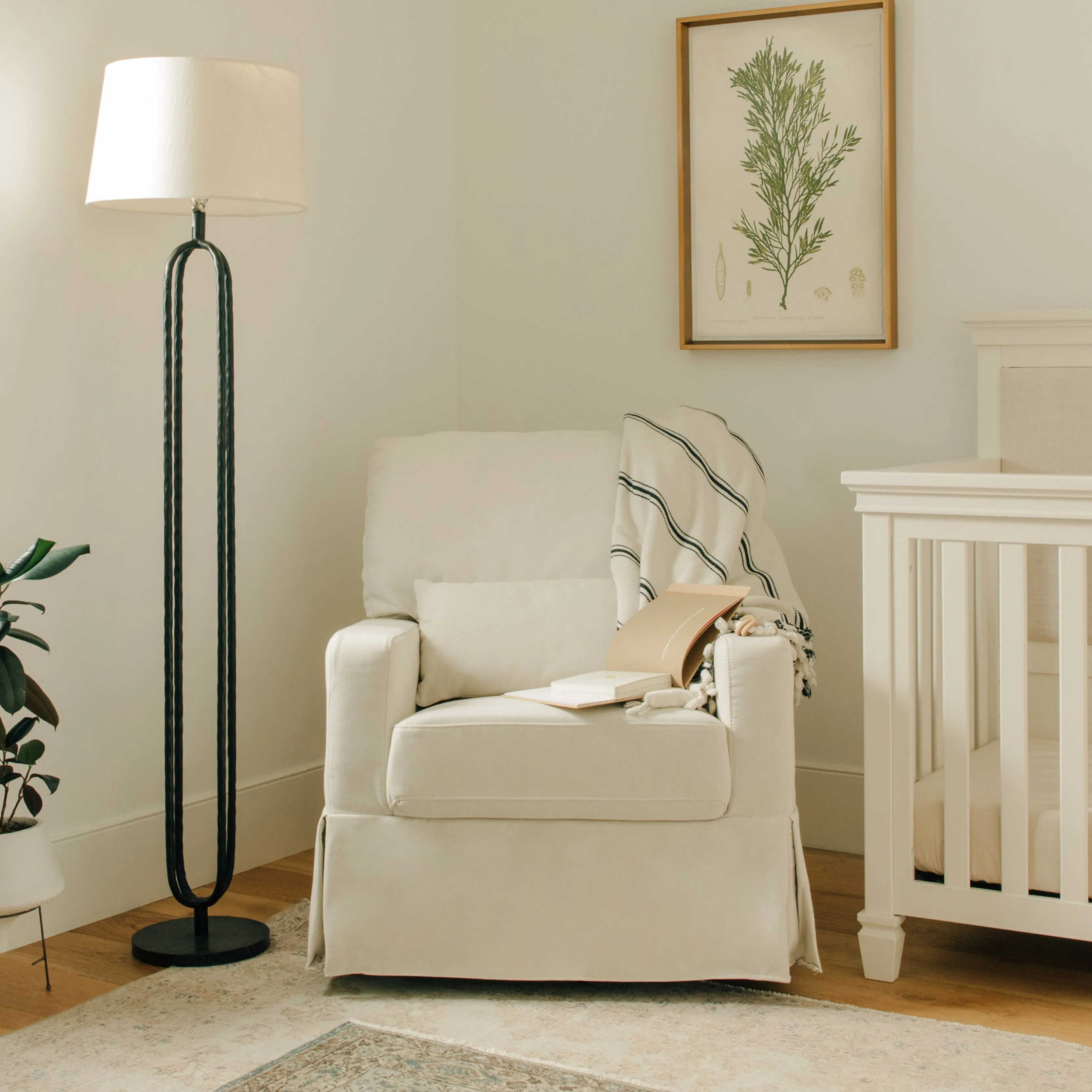 Crawford Pillowback Comfort Swivel Glider in Eco-Performance Fabric | Water Repellent & Stain Resistant