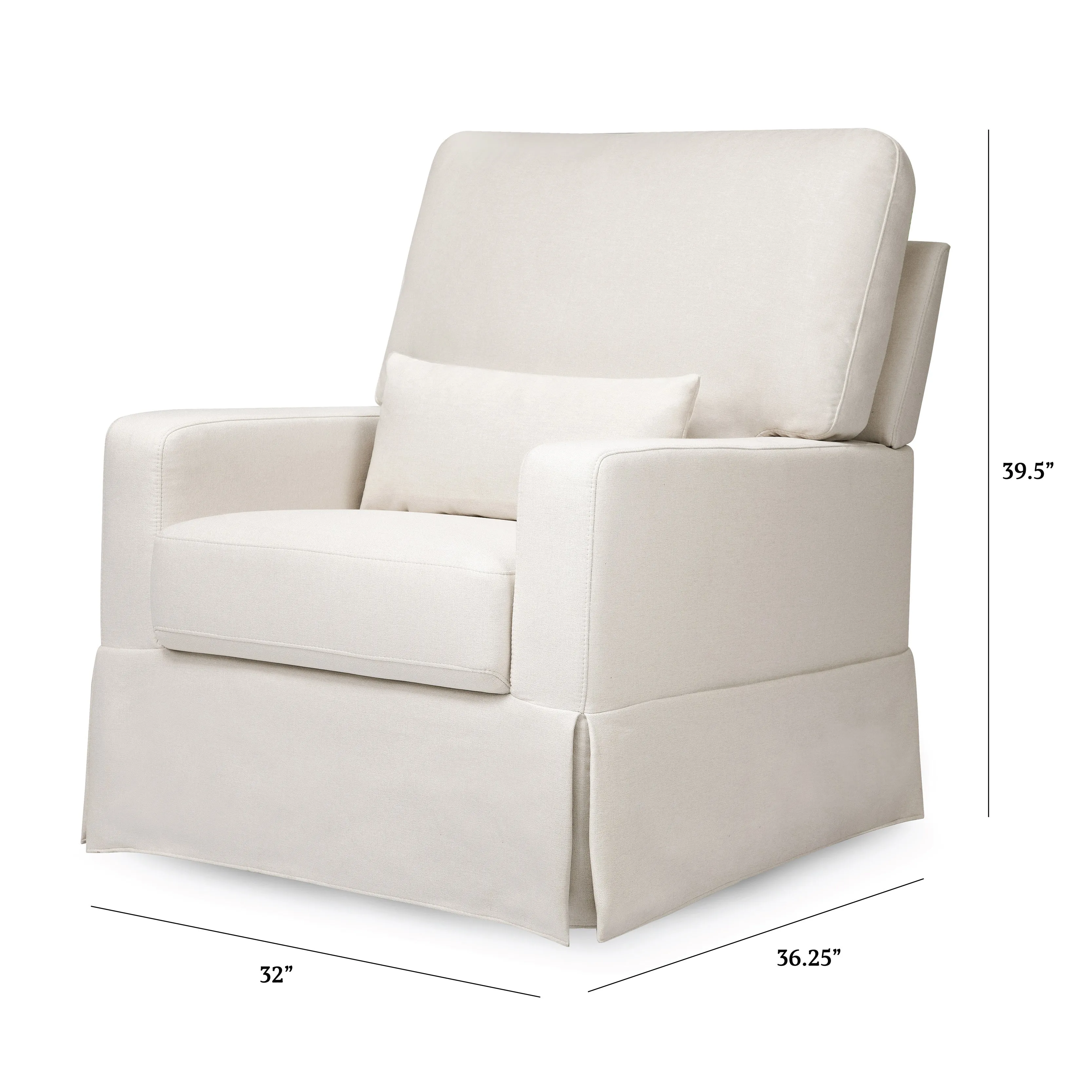 Crawford Pillowback Comfort Swivel Glider in Eco-Performance Fabric | Water Repellent & Stain Resistant